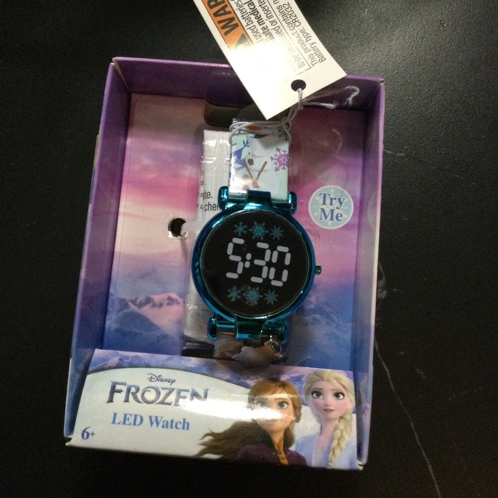 Disney‎ Frozen LED Watch Shiny Blue age 6+ Brand New w/tag
